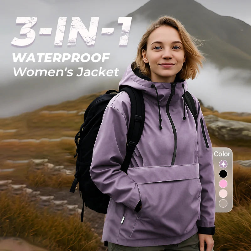 Women's Waterproof 3-in-1 Jacket | Windproof, Insulated, Versatile Layering 3