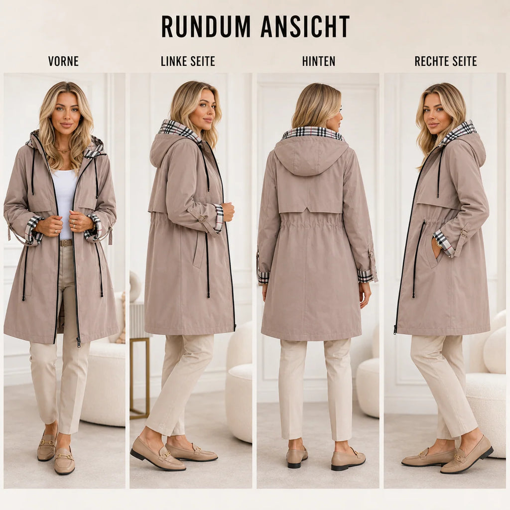 Women's Waterproof Hooded Jacket | Fitted Windproof Raincoat, Lightweight Polyester 3