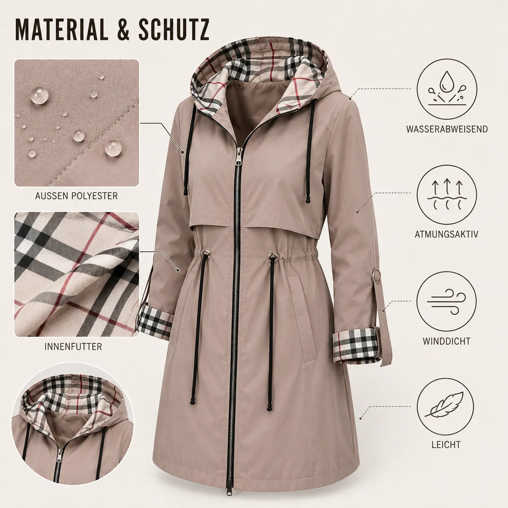 Women's Waterproof Hooded Jacket | Fitted Windproof Raincoat, Lightweight Polyester 5