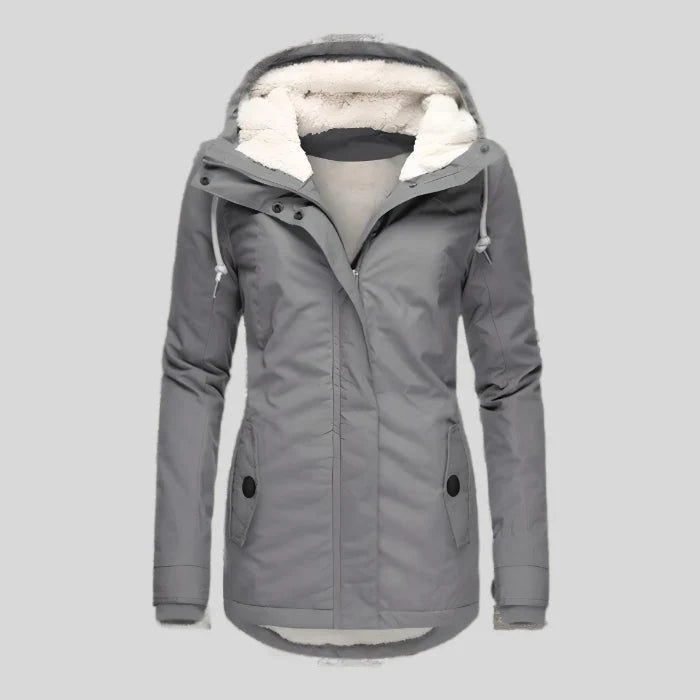 Women's Waterproof Jacket | Fleece Lined, Adjustable Hood, Extended Hem 0