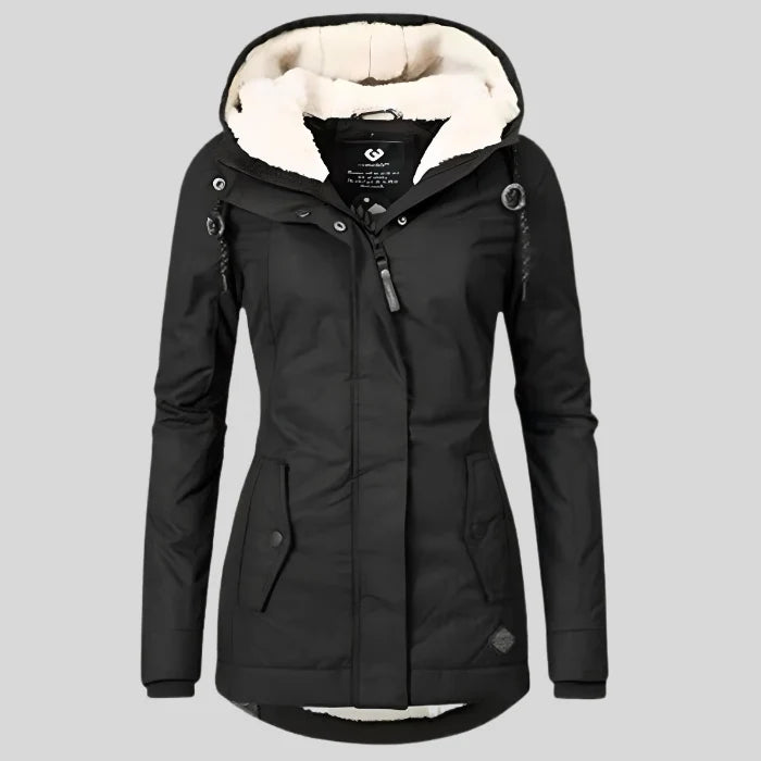 Women's Waterproof Jacket | Fleece Lined, Adjustable Hood, Extended Hem 1
