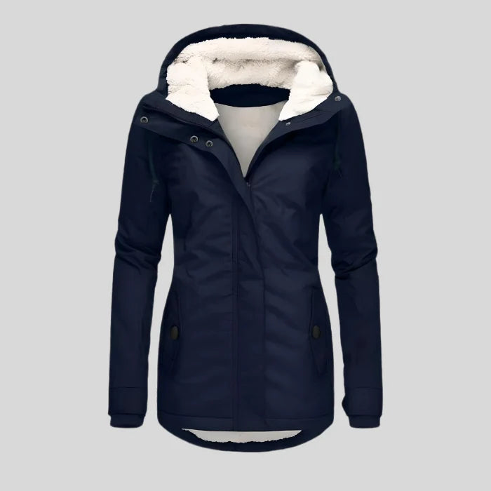 Women's Waterproof Jacket | Fleece Lined, Adjustable Hood, Extended Hem 2