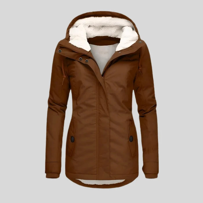 Women's Waterproof Jacket | Fleece Lined, Adjustable Hood, Extended Hem 3