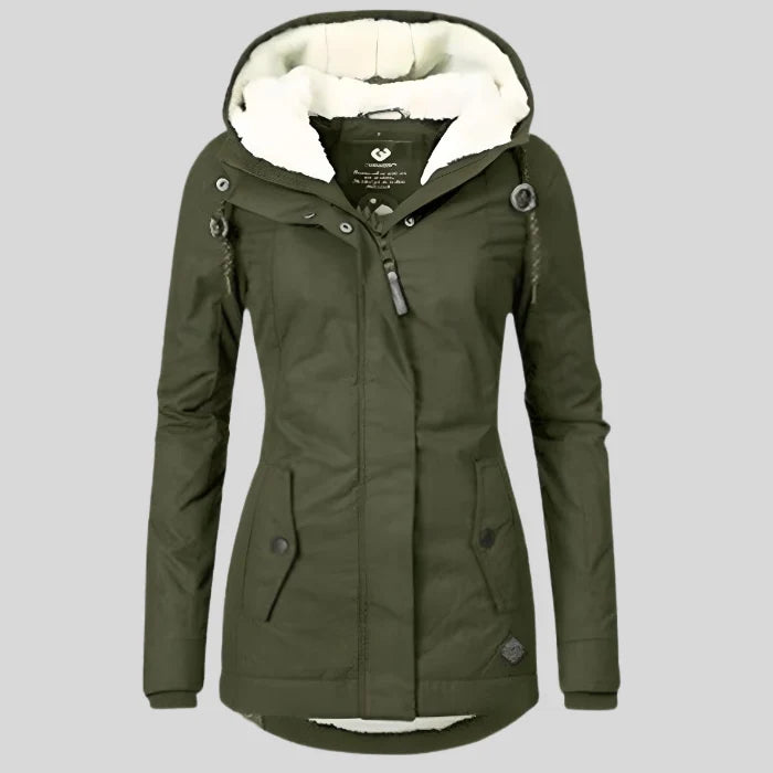 Women's Waterproof Jacket | Fleece Lined, Adjustable Hood, Extended Hem 4
