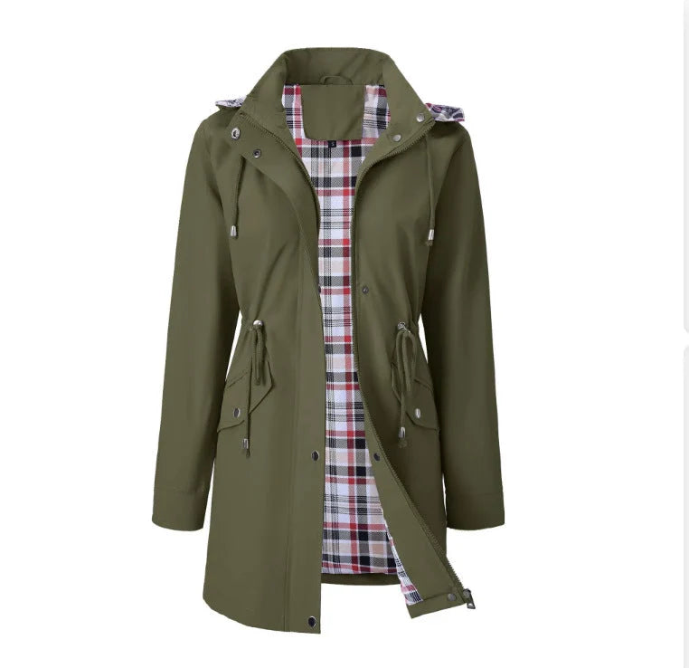 Women's Waterproof Jacket | Lightweight, Adjustable Waist, Detachable Hood 0