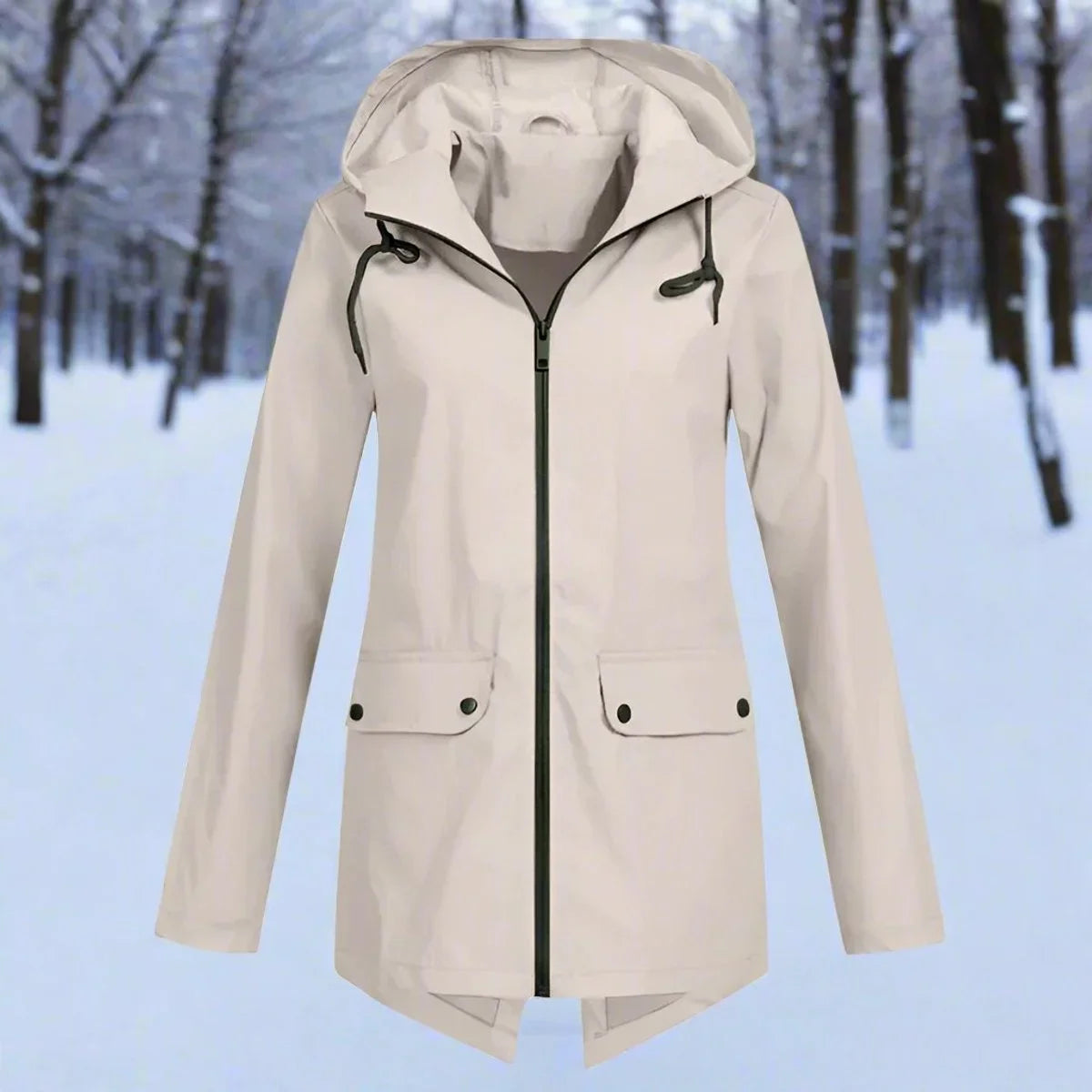 Women's Waterproof Rain Jacket | Hooded, Longline, Water-Repellent Design 0