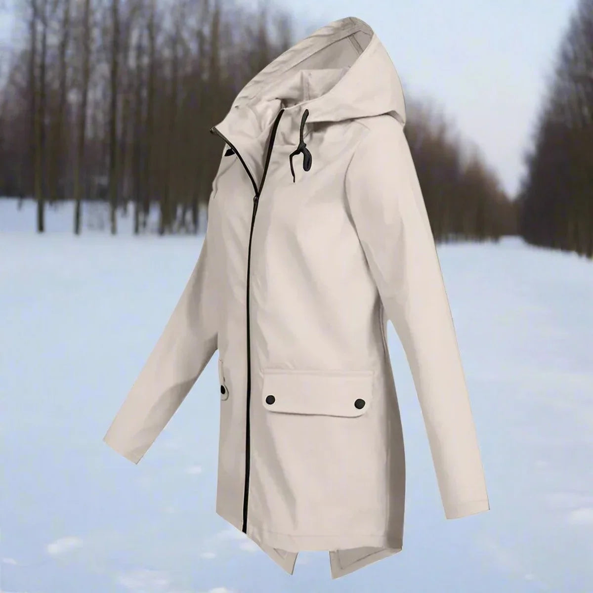 Women's Waterproof Rain Jacket | Hooded, Longline, Water-Repellent Design 1