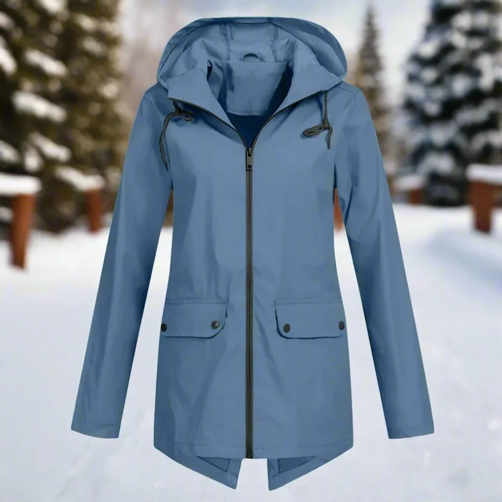 Women's Waterproof Rain Jacket | Hooded, Longline, Water-Repellent Design 10