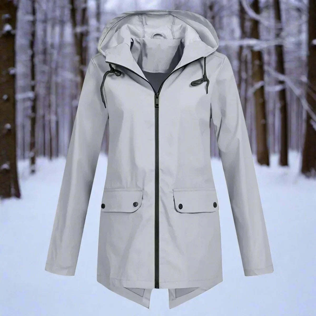 Women's Waterproof Rain Jacket | Hooded, Longline, Water-Repellent Design 11