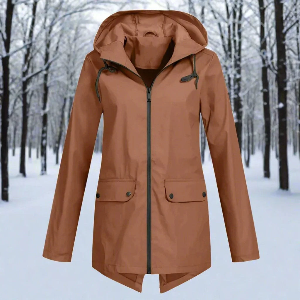 Women's Waterproof Rain Jacket | Hooded, Longline, Water-Repellent Design 12