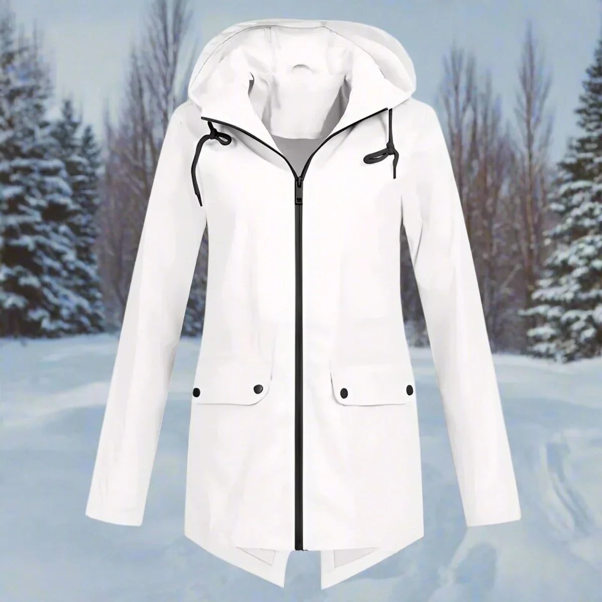 Women's Waterproof Rain Jacket | Hooded, Longline, Water-Repellent Design 13