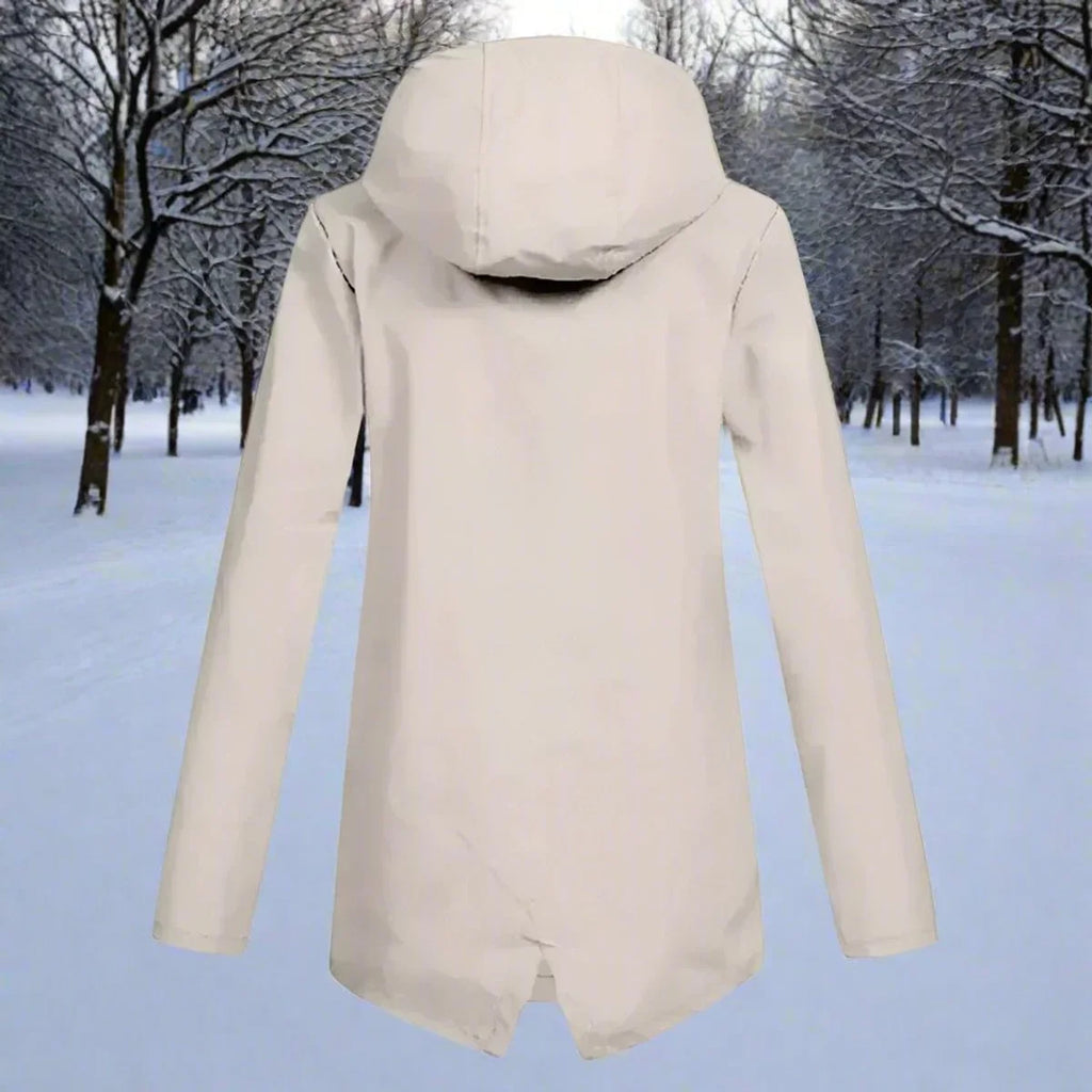 Women's Waterproof Rain Jacket | Hooded, Longline, Water-Repellent Design 2