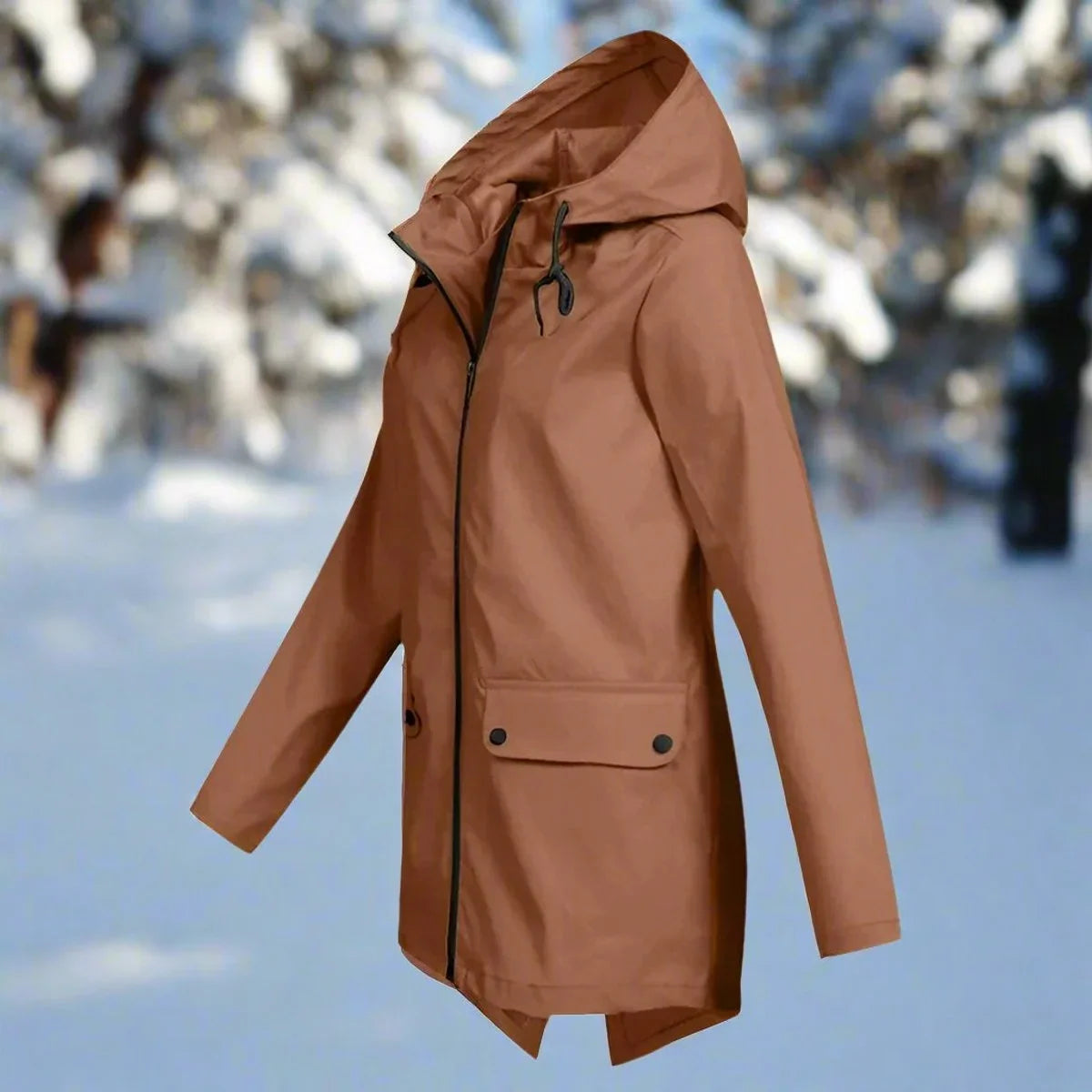 Women's Waterproof Rain Jacket | Hooded, Longline, Water-Repellent Design 5