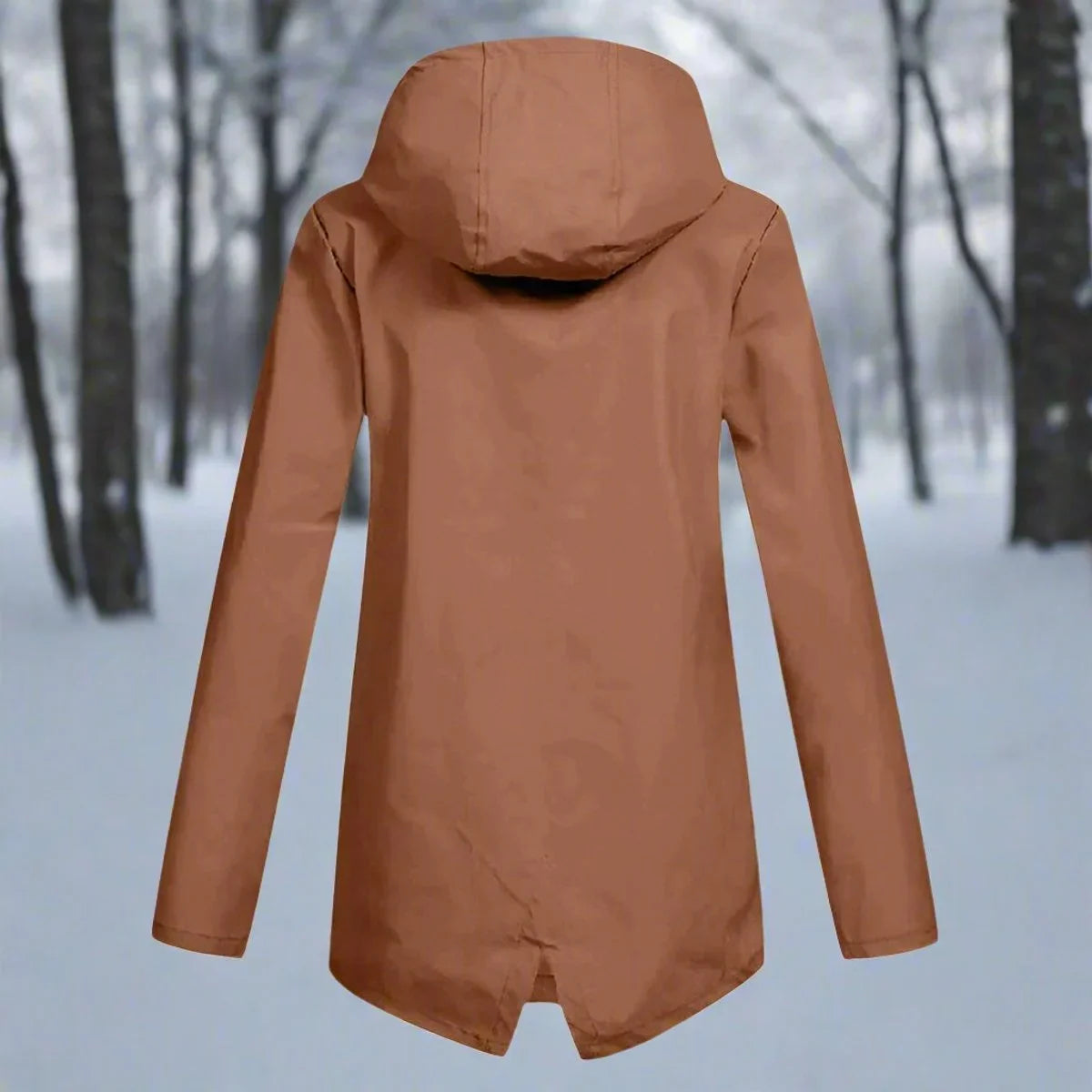 Women's Waterproof Rain Jacket | Hooded, Longline, Water-Repellent Design 6