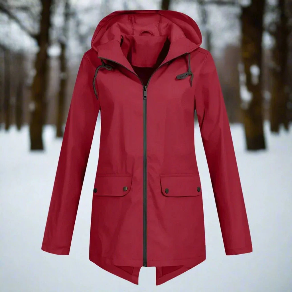 Women's Waterproof Rain Jacket | Hooded, Longline, Water-Repellent Design 9