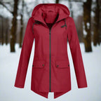 Women's Waterproof Rain Jacket | Hooded, Longline, Water-Repellent Design 9