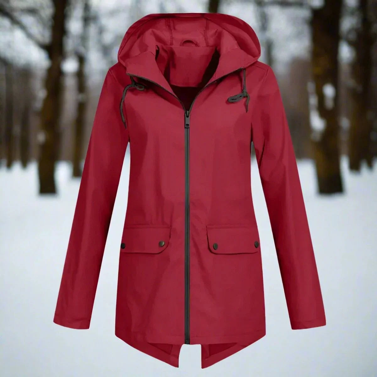 Women's Waterproof Rain Jacket | Hooded, Longline, Water-Repellent Design 9