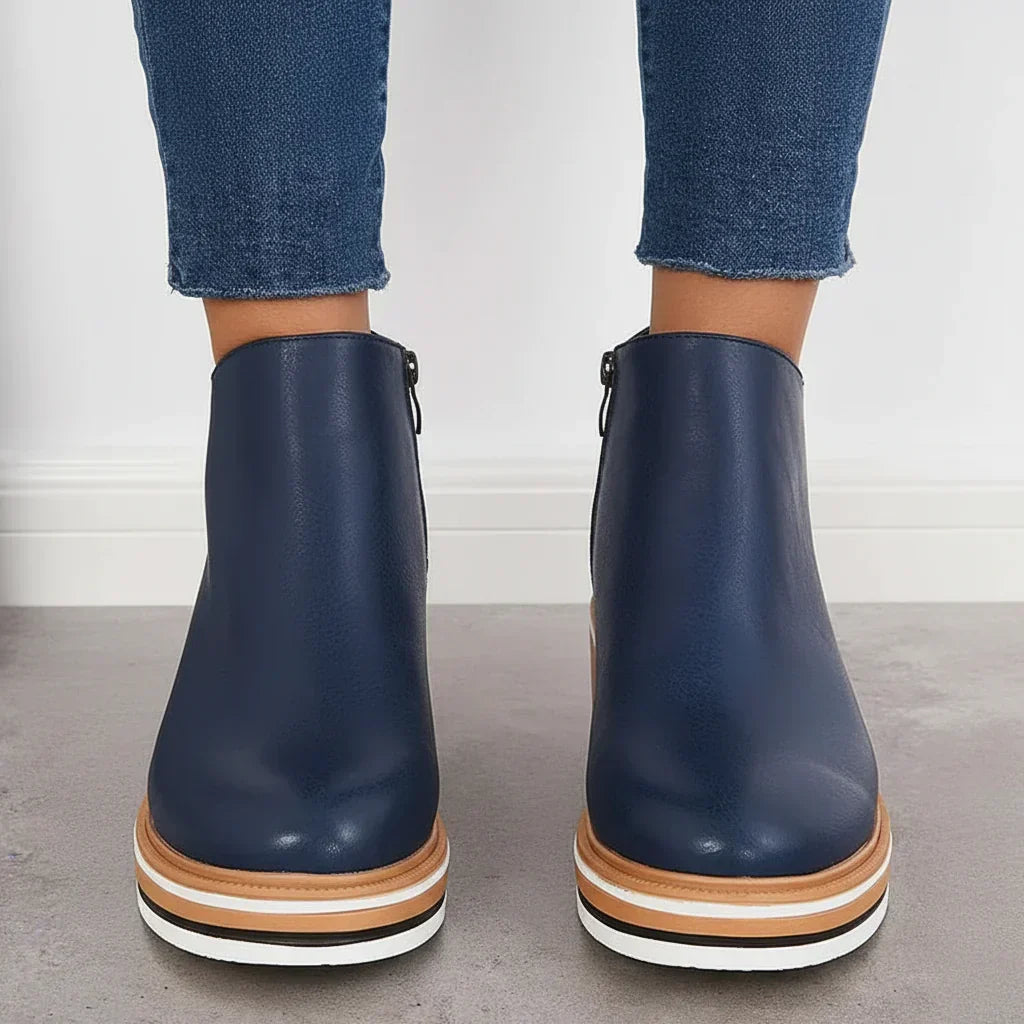 Women's Wedge Ankle Boots | Side Zip, Platform Sole, Closed Toe 6