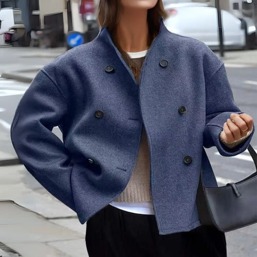 Women's Winter Coat | Cozy Long Sleeve Stand Collar Design 0