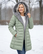 Women's Winter Coat | Warm Padded, Hooded, Water-Repellent A-Line Jacket 2