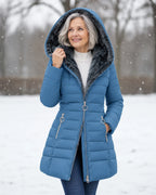 Women's Winter Coat | Warm Padded, Hooded, Water-Repellent A-Line Jacket 4