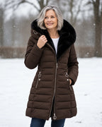 Women's Winter Coat | Warm Padded, Hooded, Water-Repellent A-Line Jacket 7