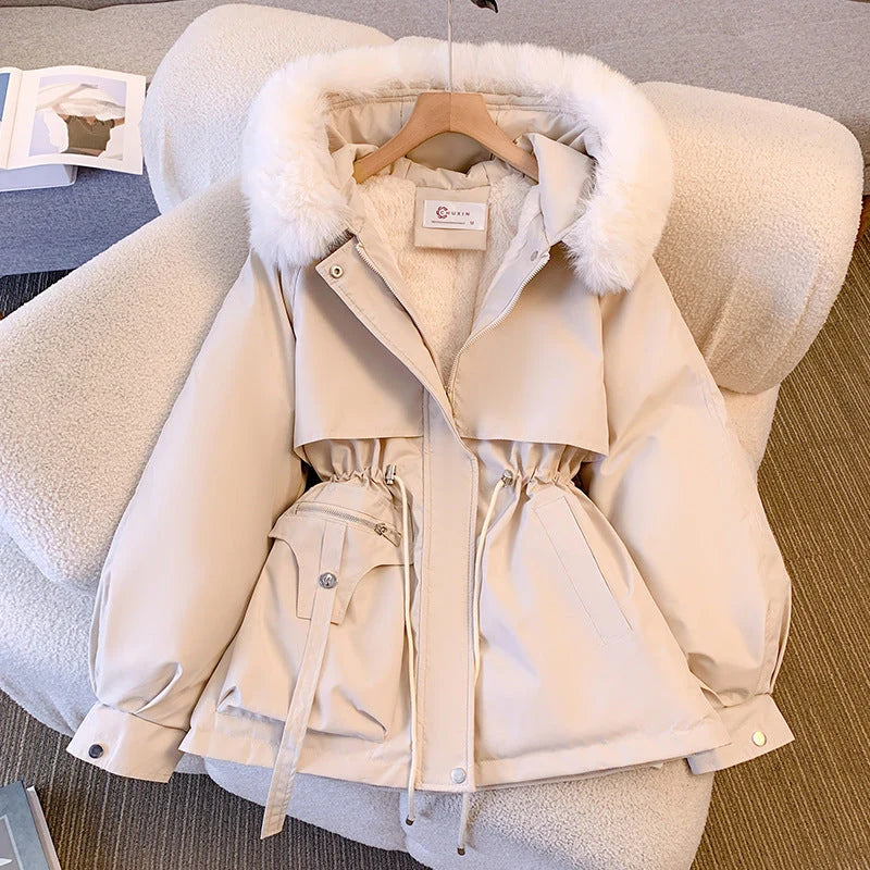 Women's Winter Utility Jacket | Faux-Fur Hood, Adjustable Drawstring Waist, Weather-Resistant 0