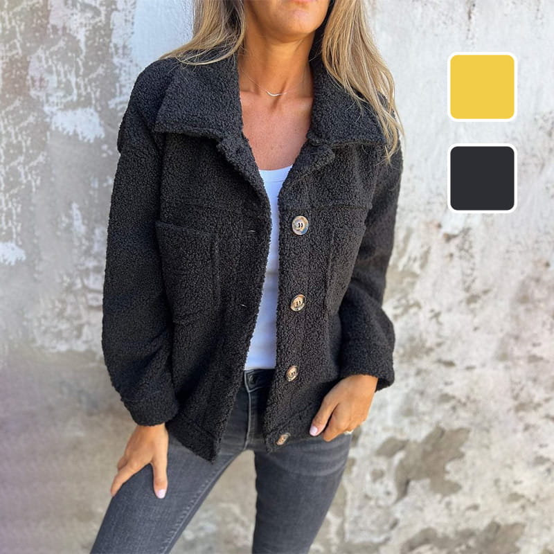 Women's Wool Coat | Elegant Lapel Collar, Straight Fit 4